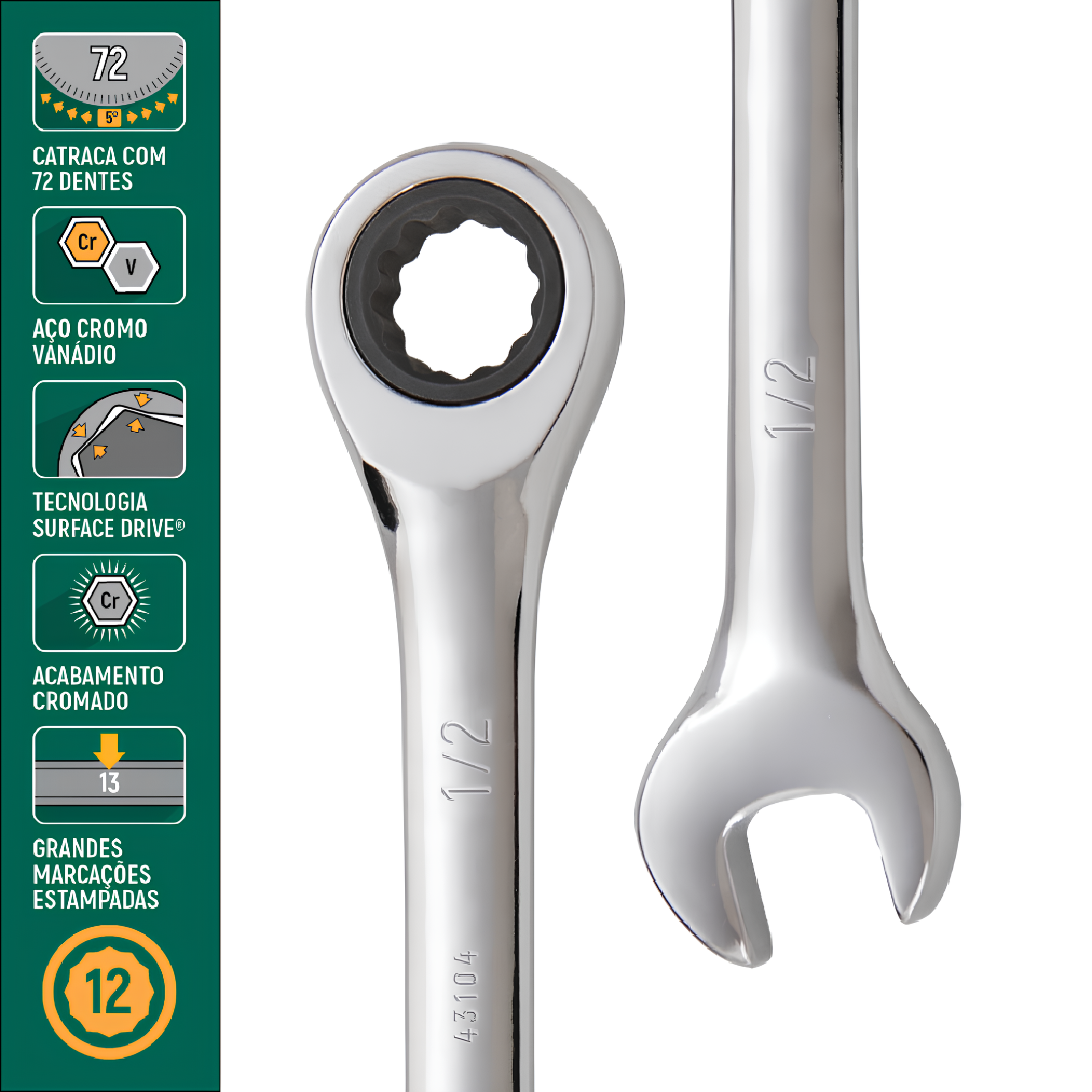 Chave Combinada Com Catraca De 15/16" St43111st Sata