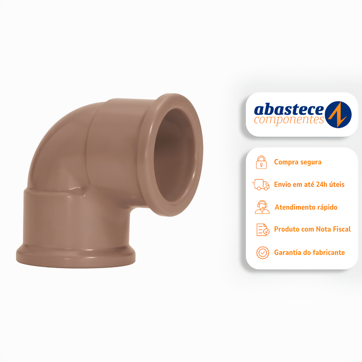 Joelho Soldável C/ Rosca 90° 20mm x 1/2" Pvc Marrom Amanco