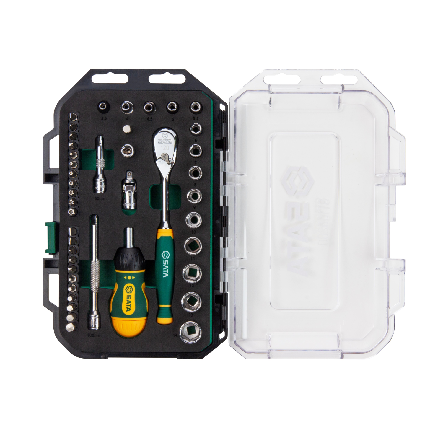 Jogo De Soquetes E Bits 1/4" 49 Peças 120 Xp St109200 Sata