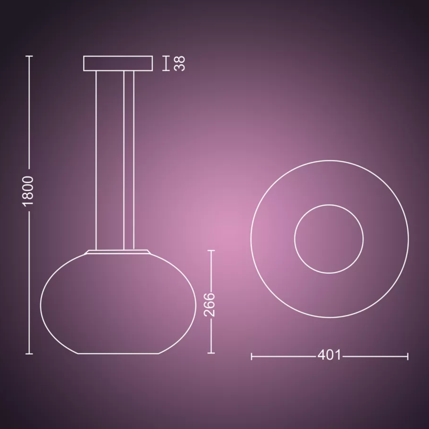 Pendente Led Flourish 39,5W Rgbw 2750Lm Dim Philips Hue