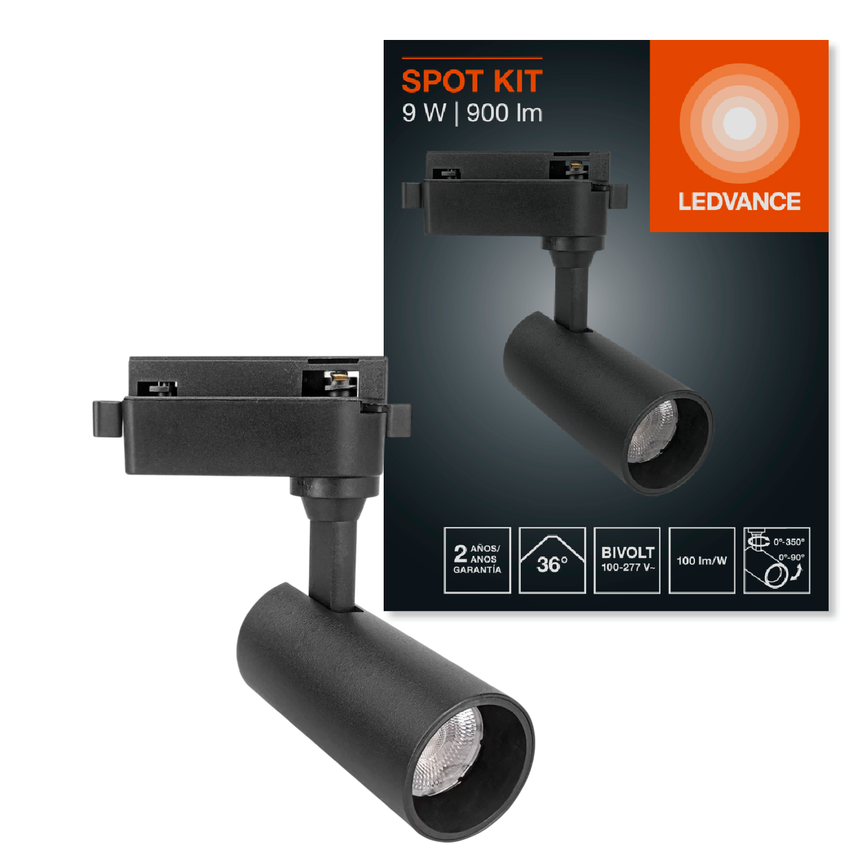 Spot Led Trilho 9W 6500K 900Lm 36° 11Cm Eco Ledvance
