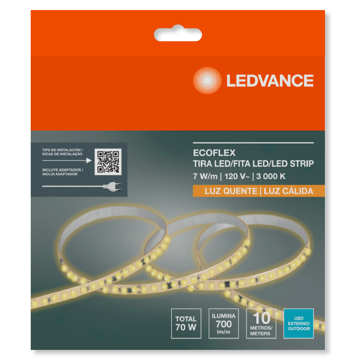 Fita Led 7W/M 3000K 700Lm/M 120° 10M Value Ledvance