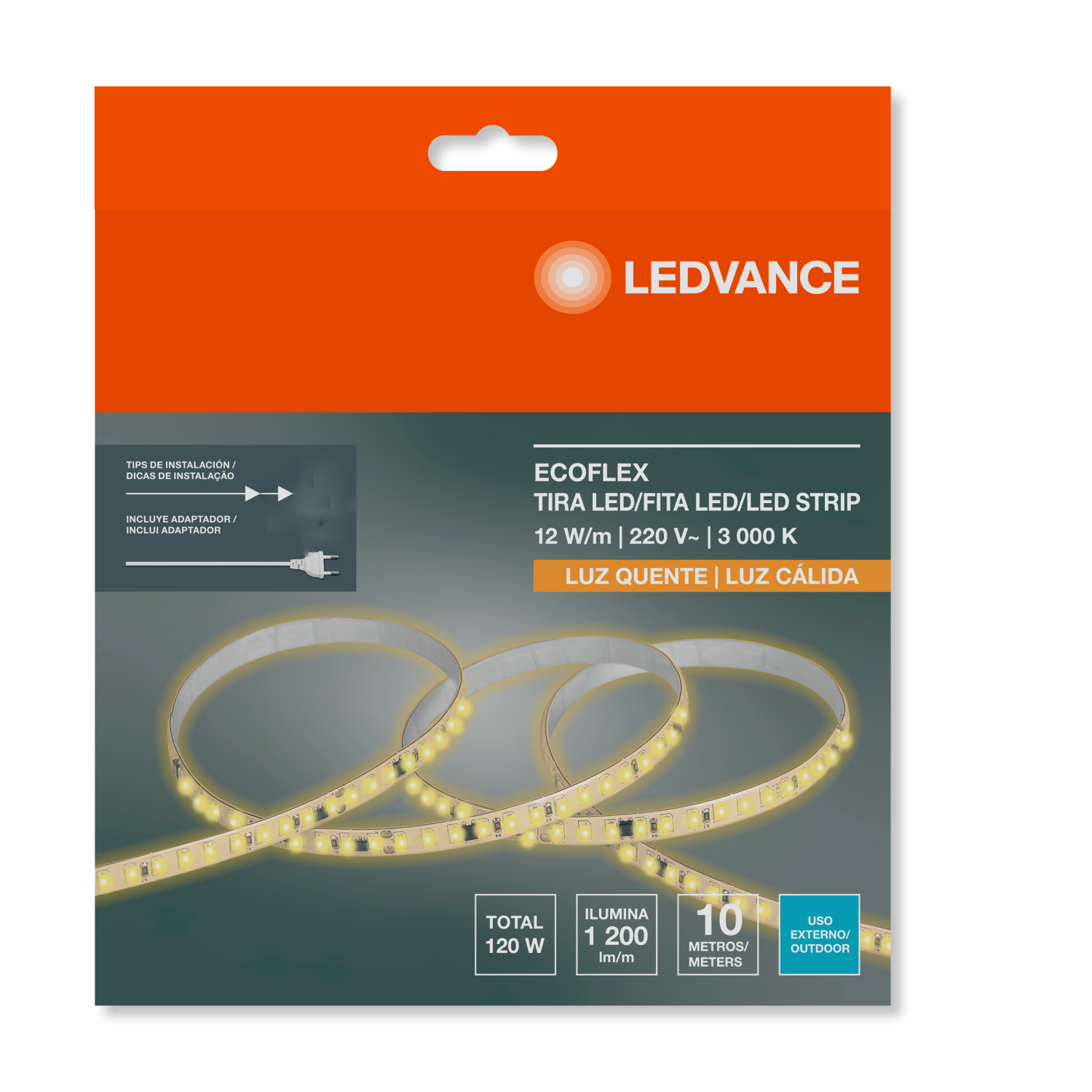 Fita Led 12W/M 3000K 1200Lm/M 120° 10M Value Ledvance
