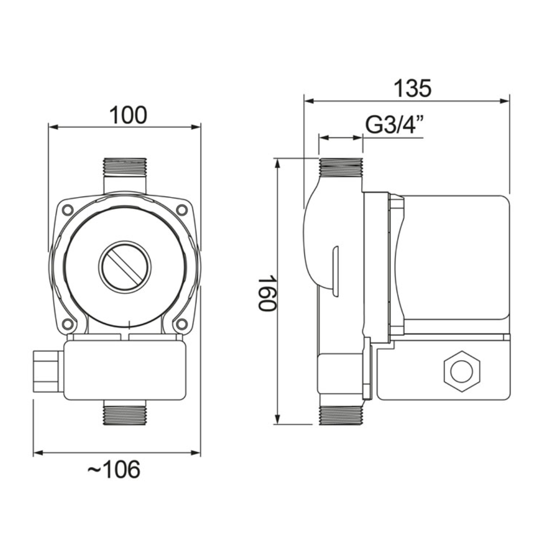 Pressurizador De Agua PL-12 160W 127V 7541020 Lorenzetti