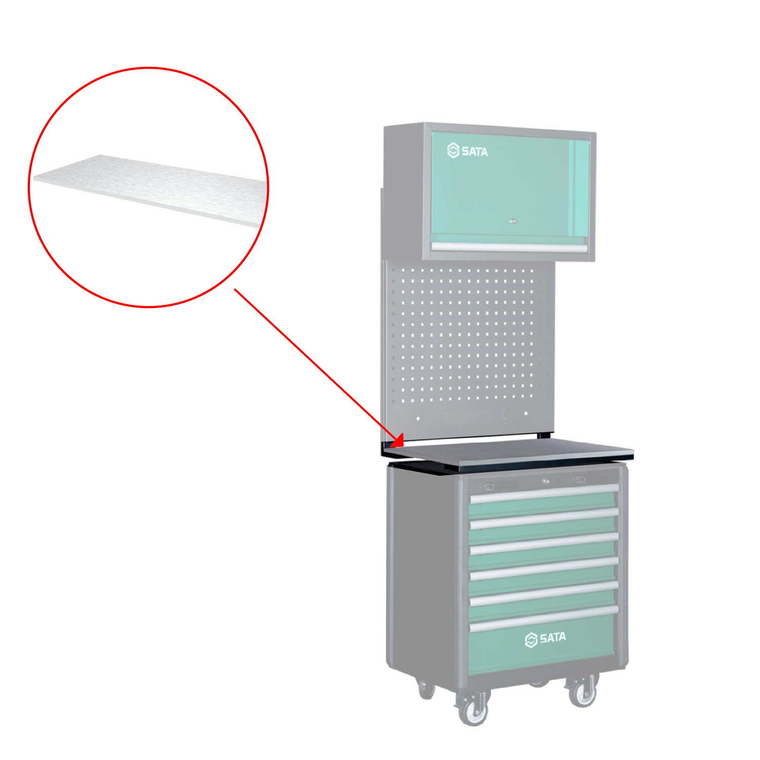 Bancada Para 1 Armário Cobertura Aço Inox Sc95158 Sata
