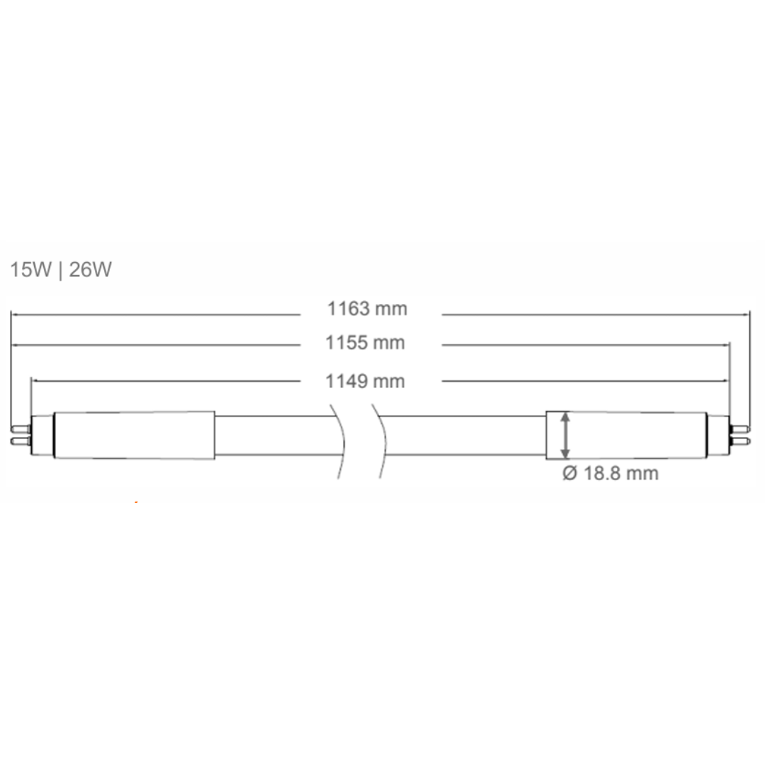 Lampada Led Tubular 26W 4000K 3900Lm 116Cm Irc80 T5 Osram