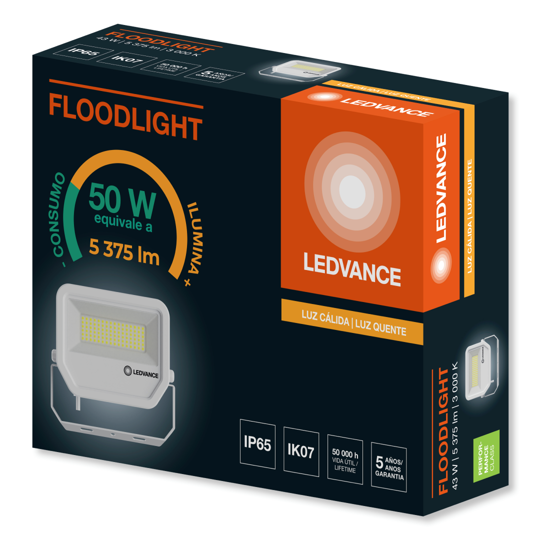 Refletor Floodlight Pfm Br 43W 3000K 5375lm Ip65 Ledvance