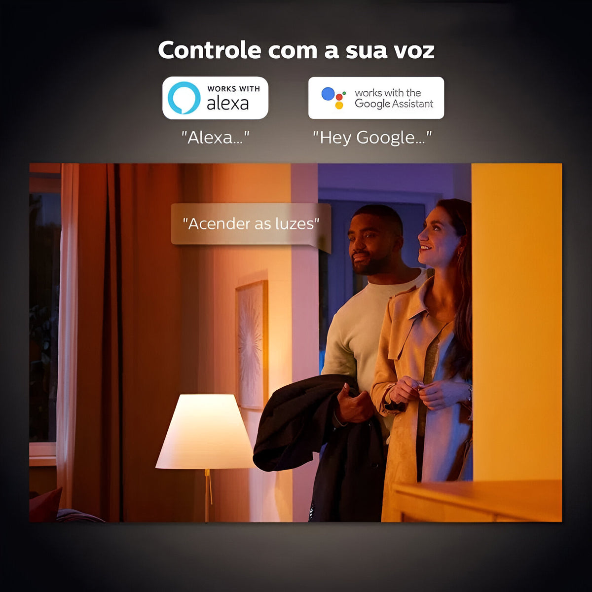 Philips Hue Starter Kit 3 Lâmpadas E27 A60 e Hub Hue Bridge
