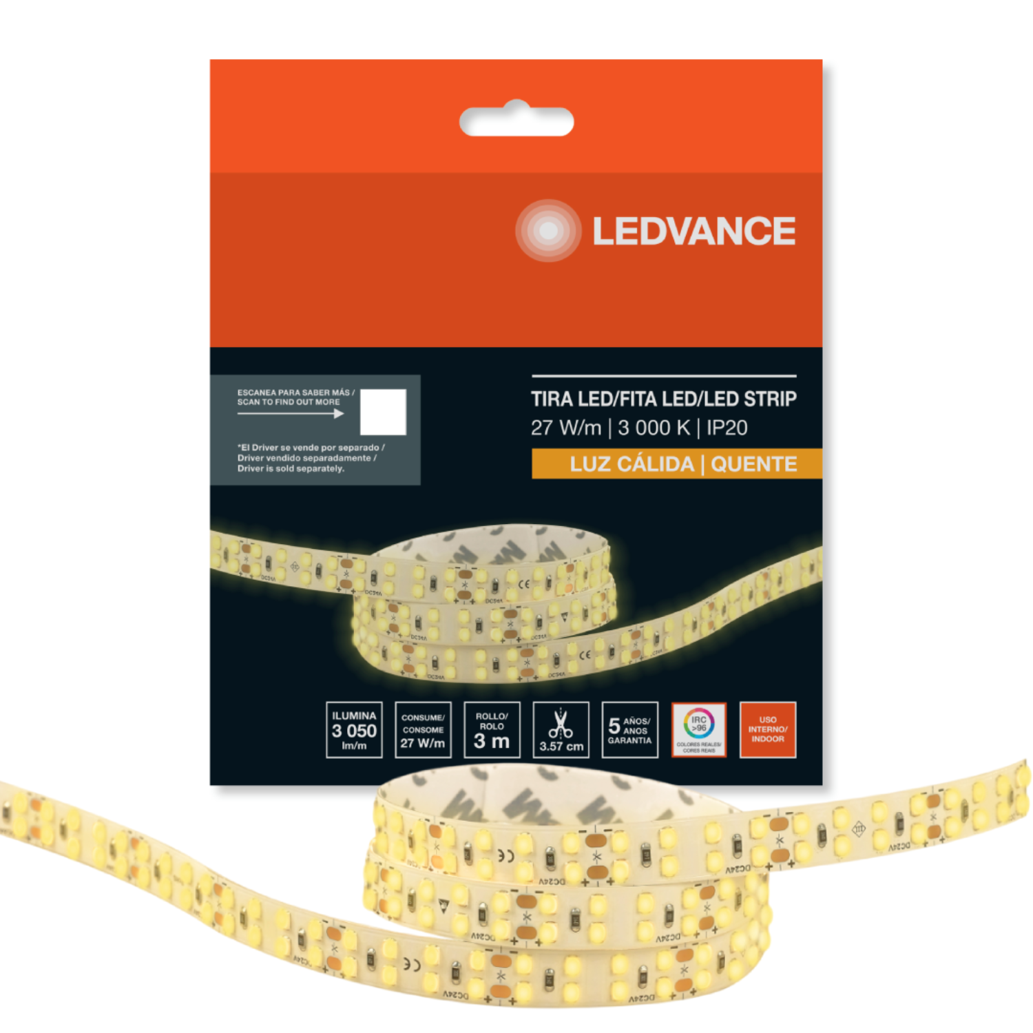 Fita Led 3M 3000K Ip65 3050Lm/M 27W/M 24V Irc96 Ledvance