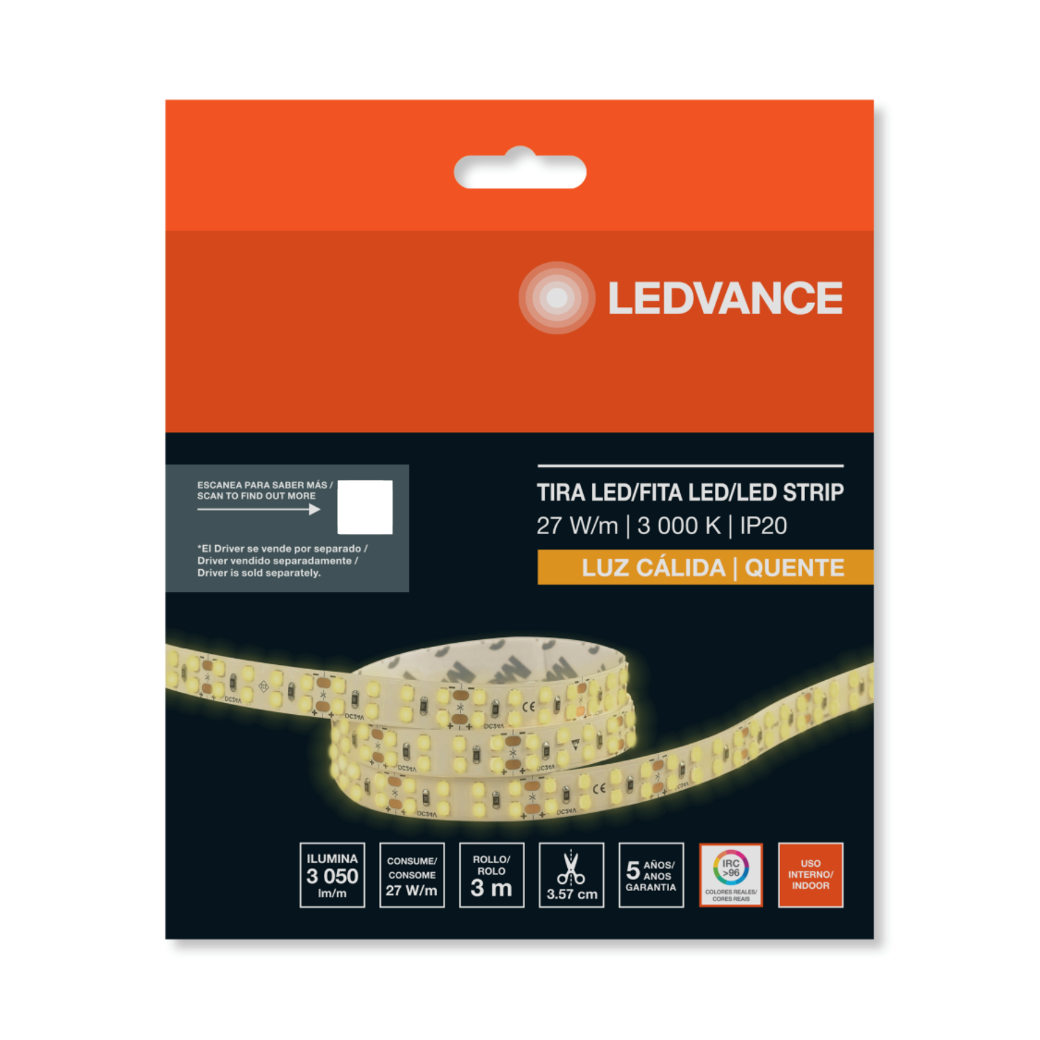 Fita Led 3M 3000K Ip65 3050Lm/M 27W/M 24V Irc96 Ledvance