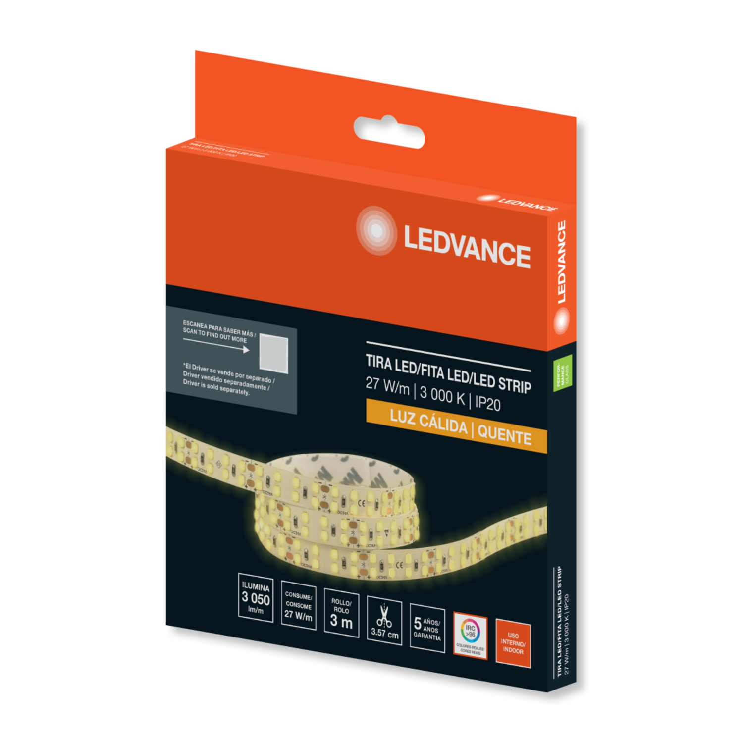 Fita Led 3M 3000K Ip65 3050Lm/M 27W/M 24V Irc96 Ledvance