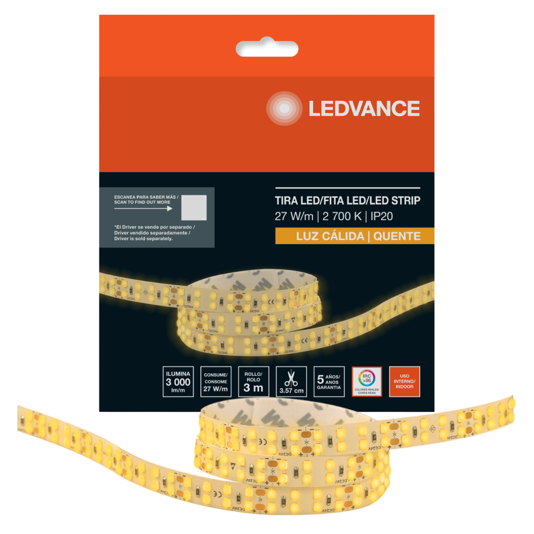 Fita Led 3M 2700K 3000Lm/M 27W/M 24V Irc96 Smd2835 Ledvance
