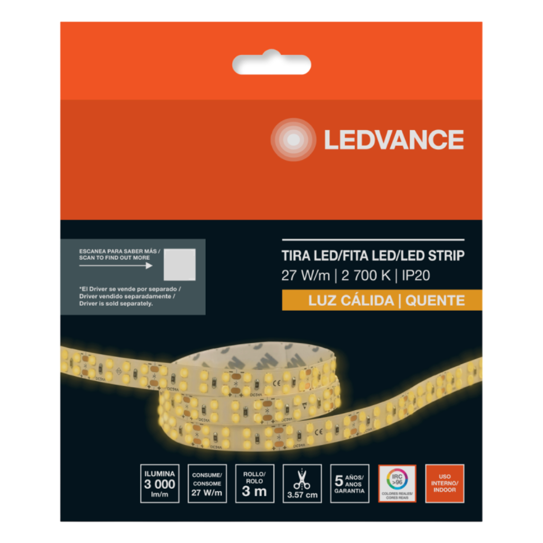 Fita Led 3M 2700K 3000Lm/M 27W/M 24V Irc96 Smd2835 Ledvance