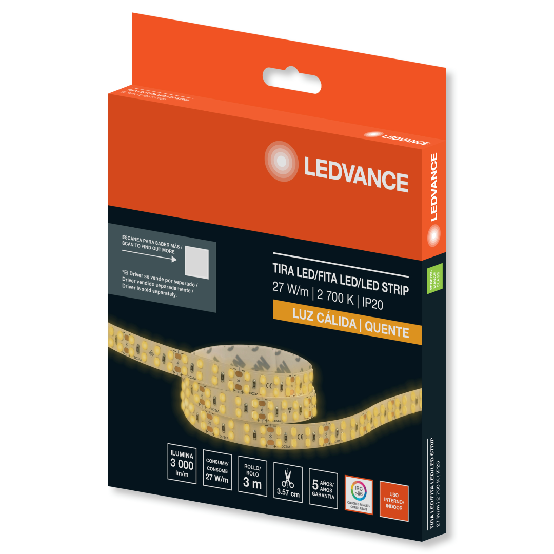 Fita Led 3M 2700K 3000Lm/M 27W/M 24V Irc96 Smd2835 Ledvance