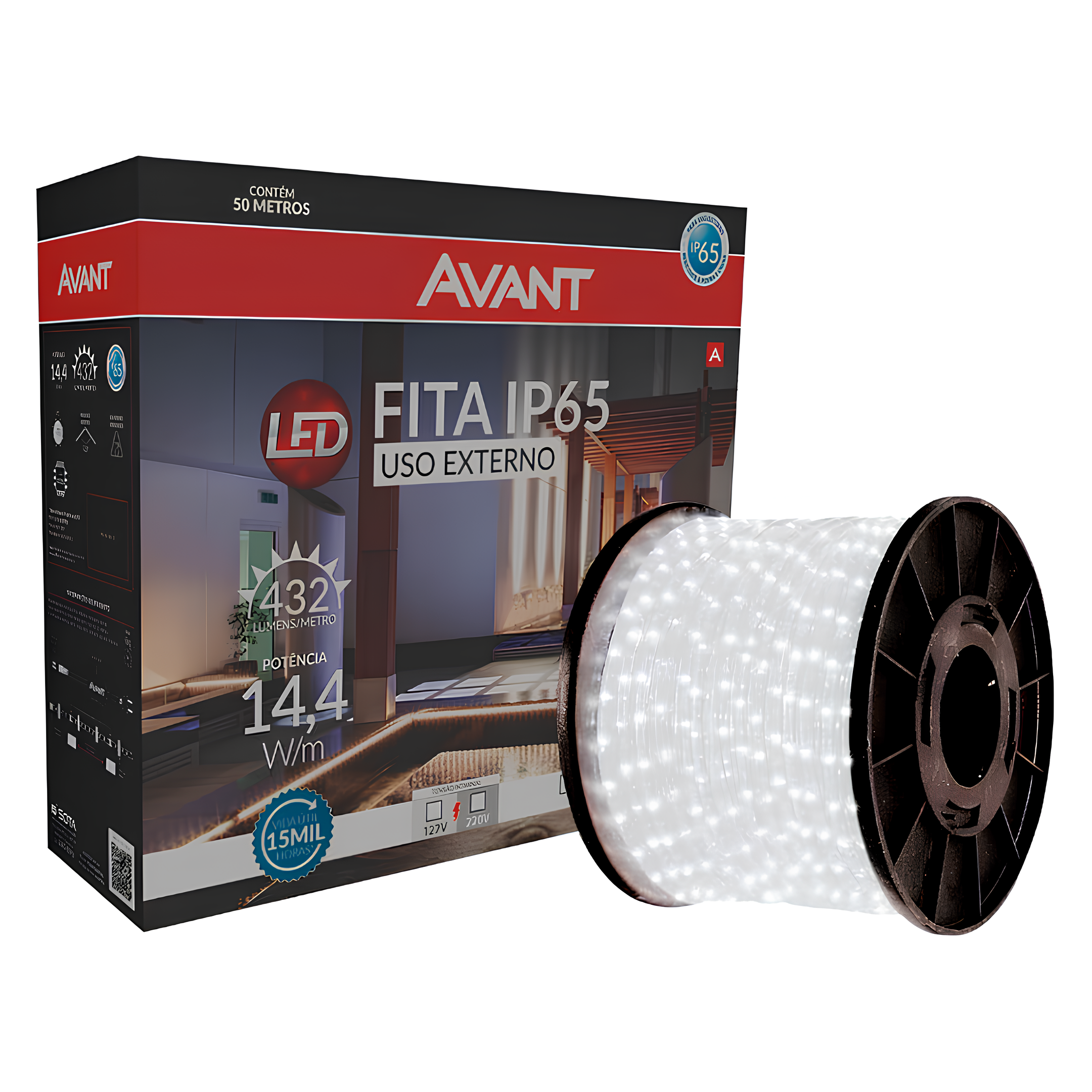 Fita Led Mang 50M 14,4W/M 6500K Ip65 110V 148081355 Avant