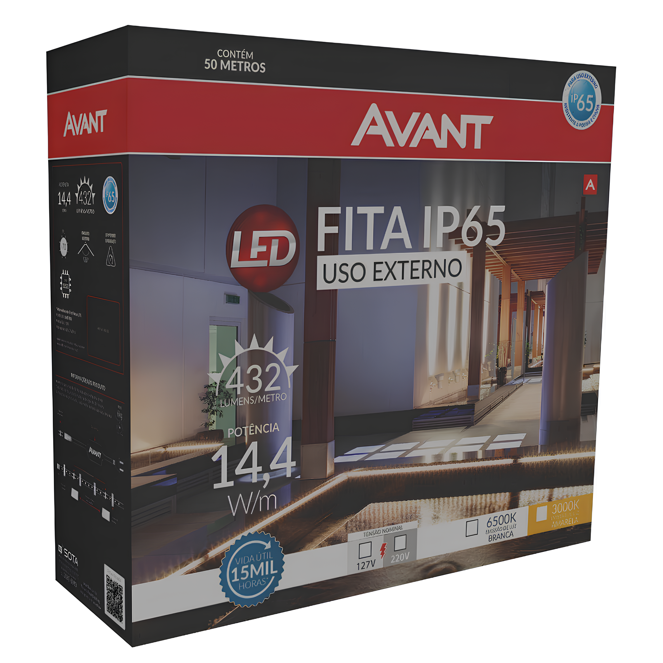Fita Led Mang 50M 14,4W/M 6500K Ip65 110V 148081355 Avant