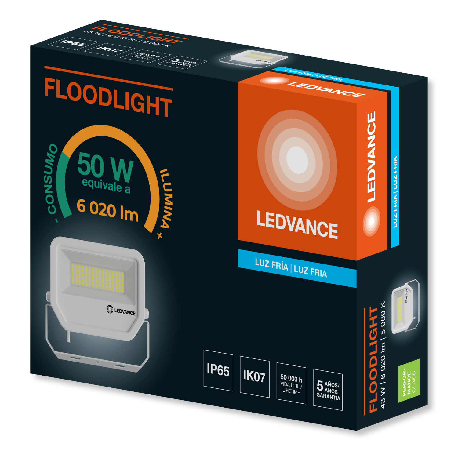 Refletor Led Floodlight Pfm Br 43W 5000K 6020lm Ip65 Bivolt Ledvance