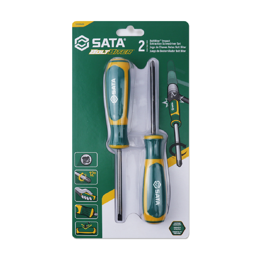 Jogo Extrator Impacto Fenda/Phillips 2 Peças ST09140G Sata
