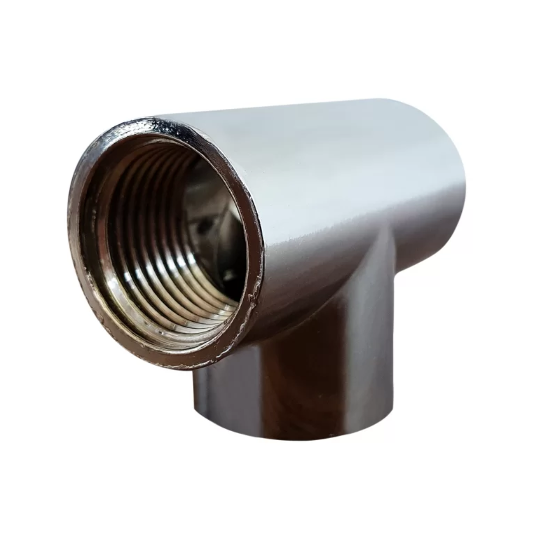 Tee Roscável 90° Femea 1/2" Zamac Cromado 10173Cre Garden