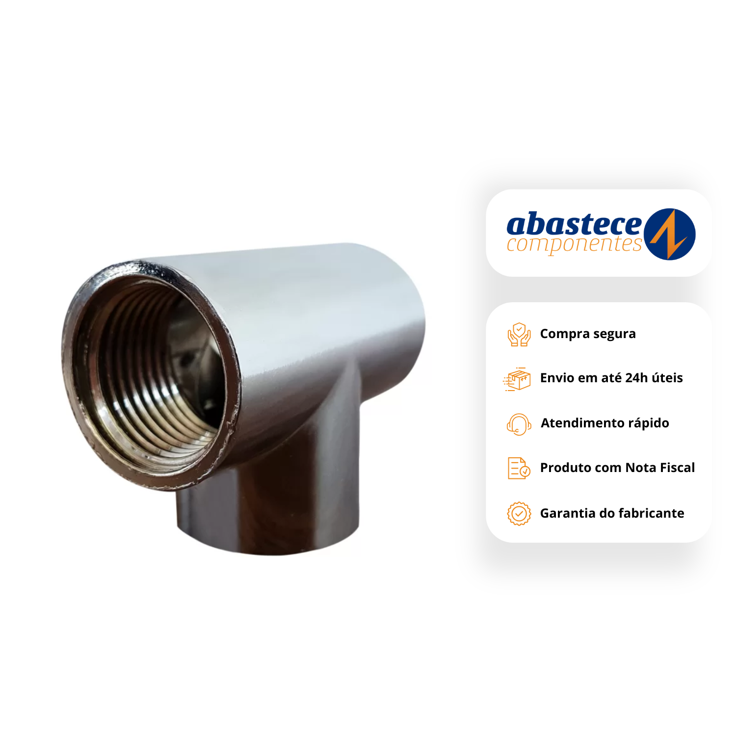 Tee Roscável 90° Femea 1/2" Zamac Cromado 10173Cre Garden