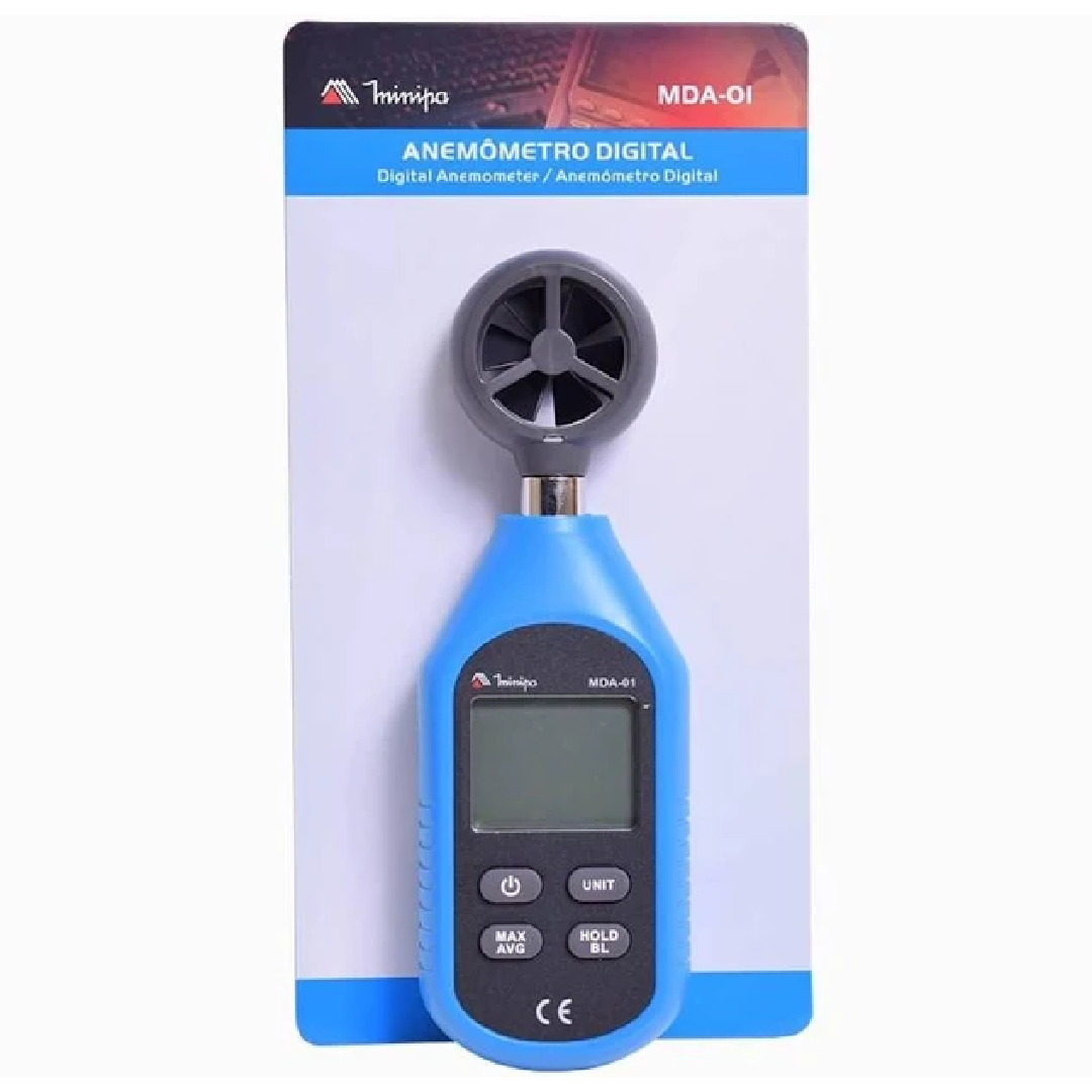 Mini Anemômetro Digital Portátil MDA-01 Minipa