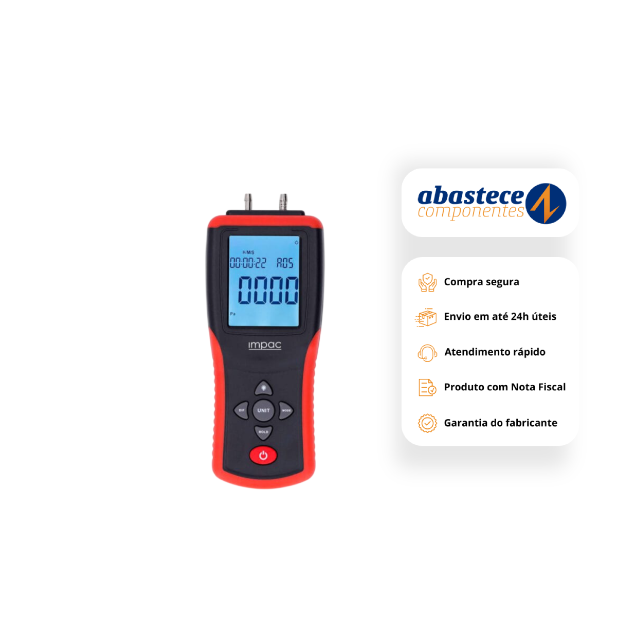 Medidor de Pressão Diferencial Digital ±2 PSI IPTL-103 Impac