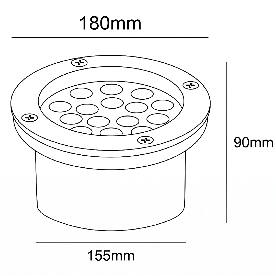 Balizador Led Embutir 15W 3000K 30° Ip67 7024318 Ledvance