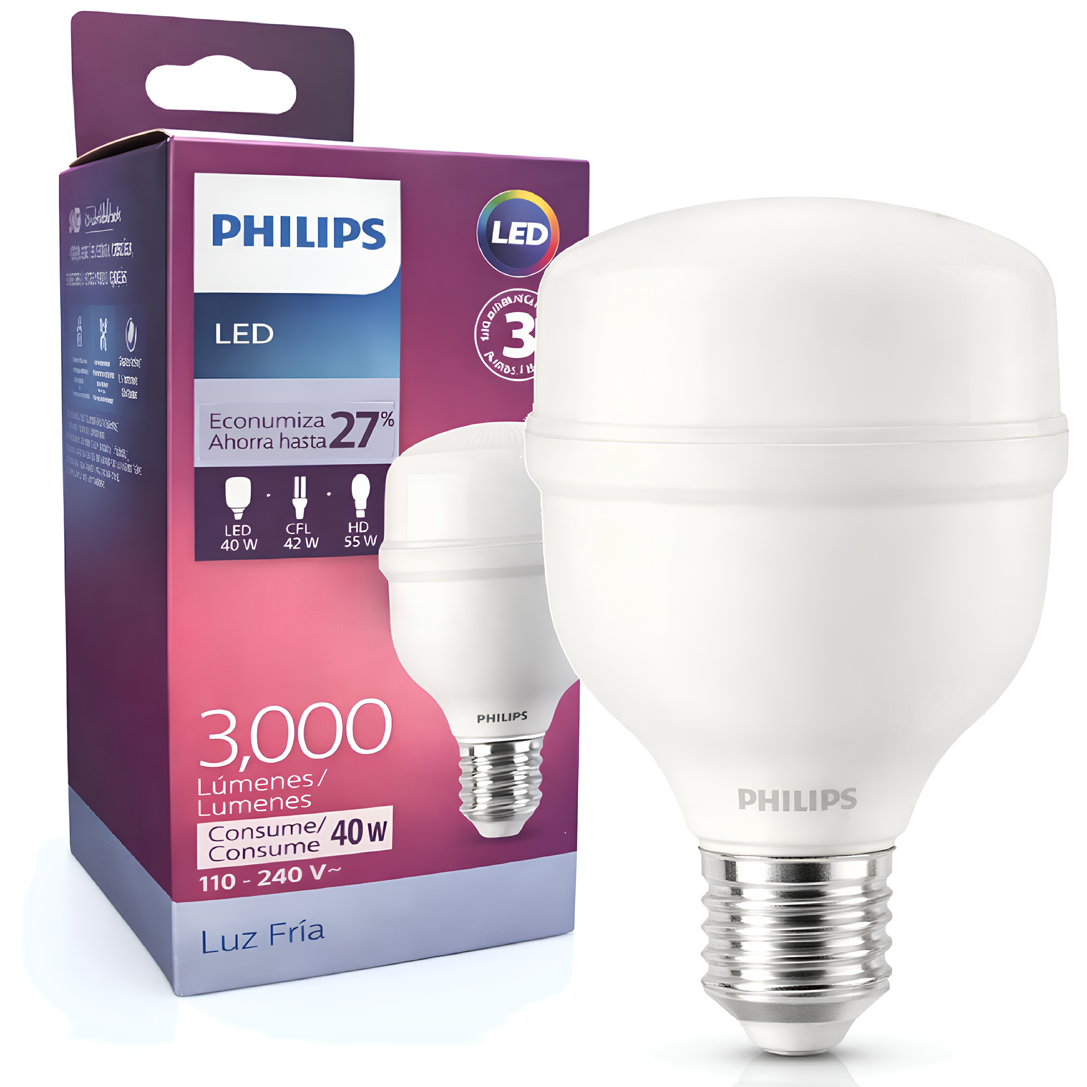 Lâmpada LED T80 40W 6500K 3000Lm E27 Bivolt Philips G2