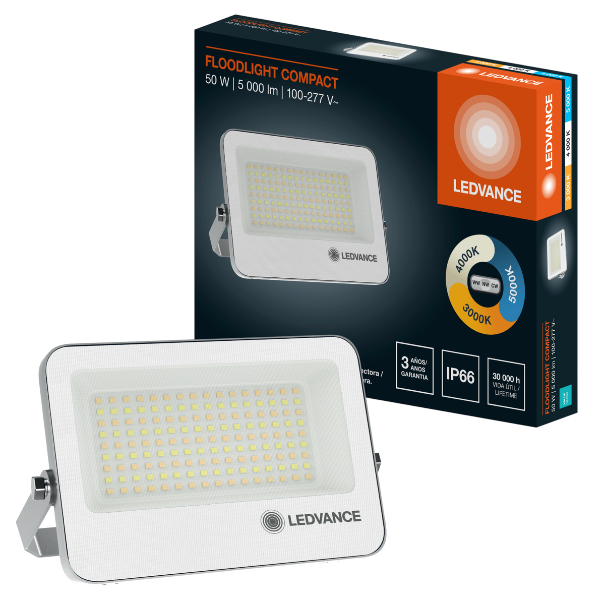 Refletor Led 50W 3Cct 3000K 4000K 5000K 5000Lm Br Compact Ledvance