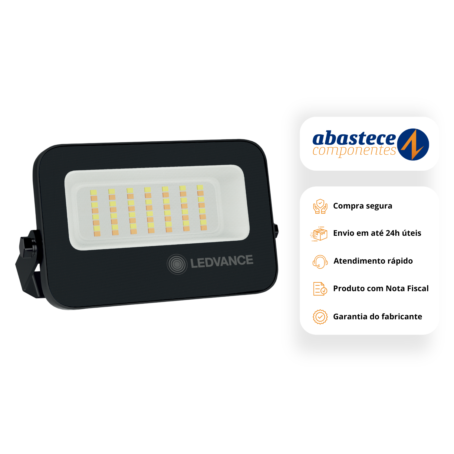 Refletor Led Retangular 20W 3CCT 1600Lm Pt Floodlight Compact Ledvance