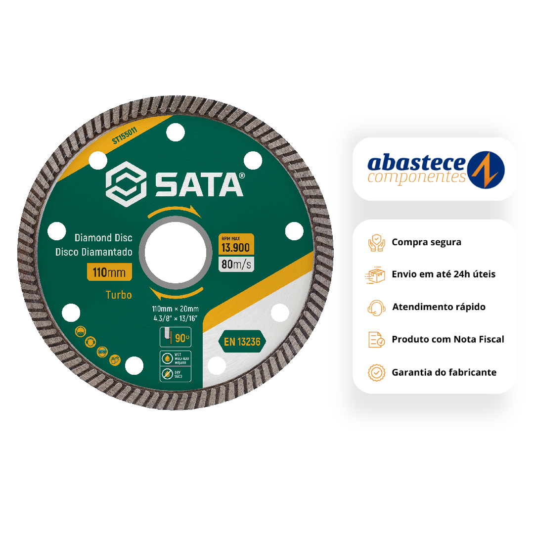 Disco De Corte Diamantado Turbo 110Mm St155011 Sata