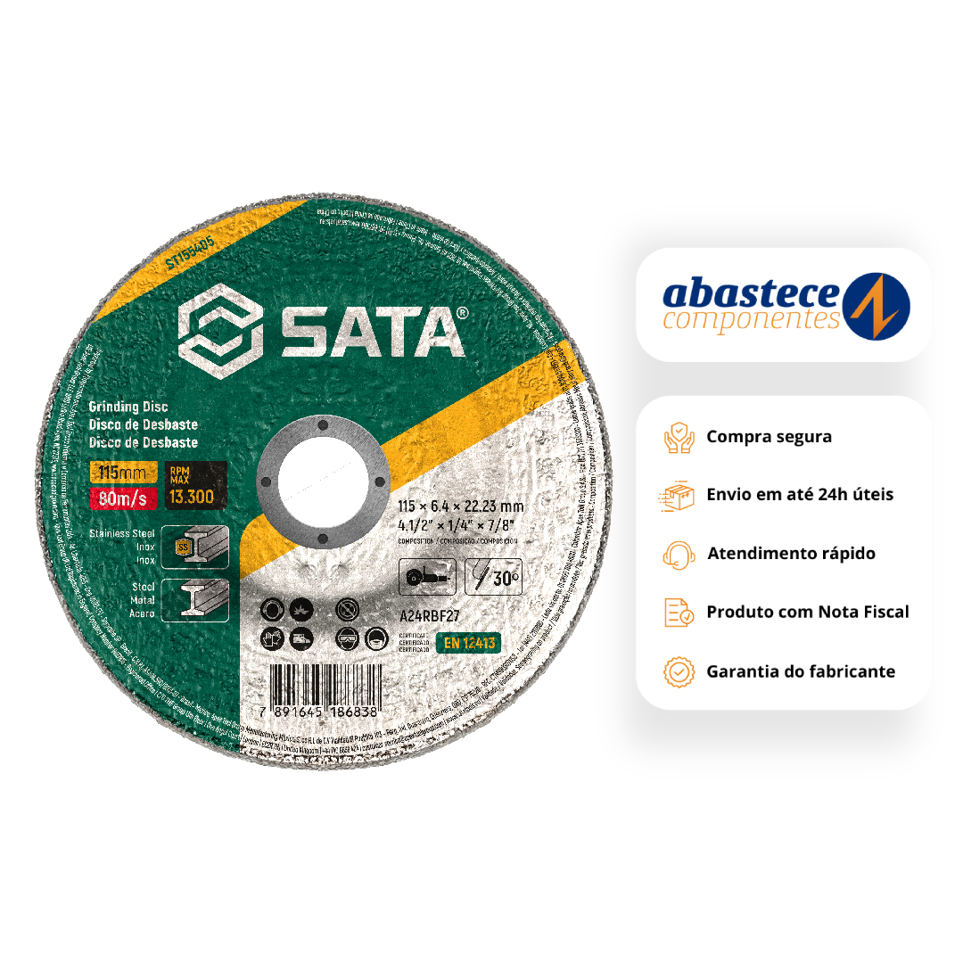 Disco De Desbaste Para Metal 115X6,4Mm St155405 Sata