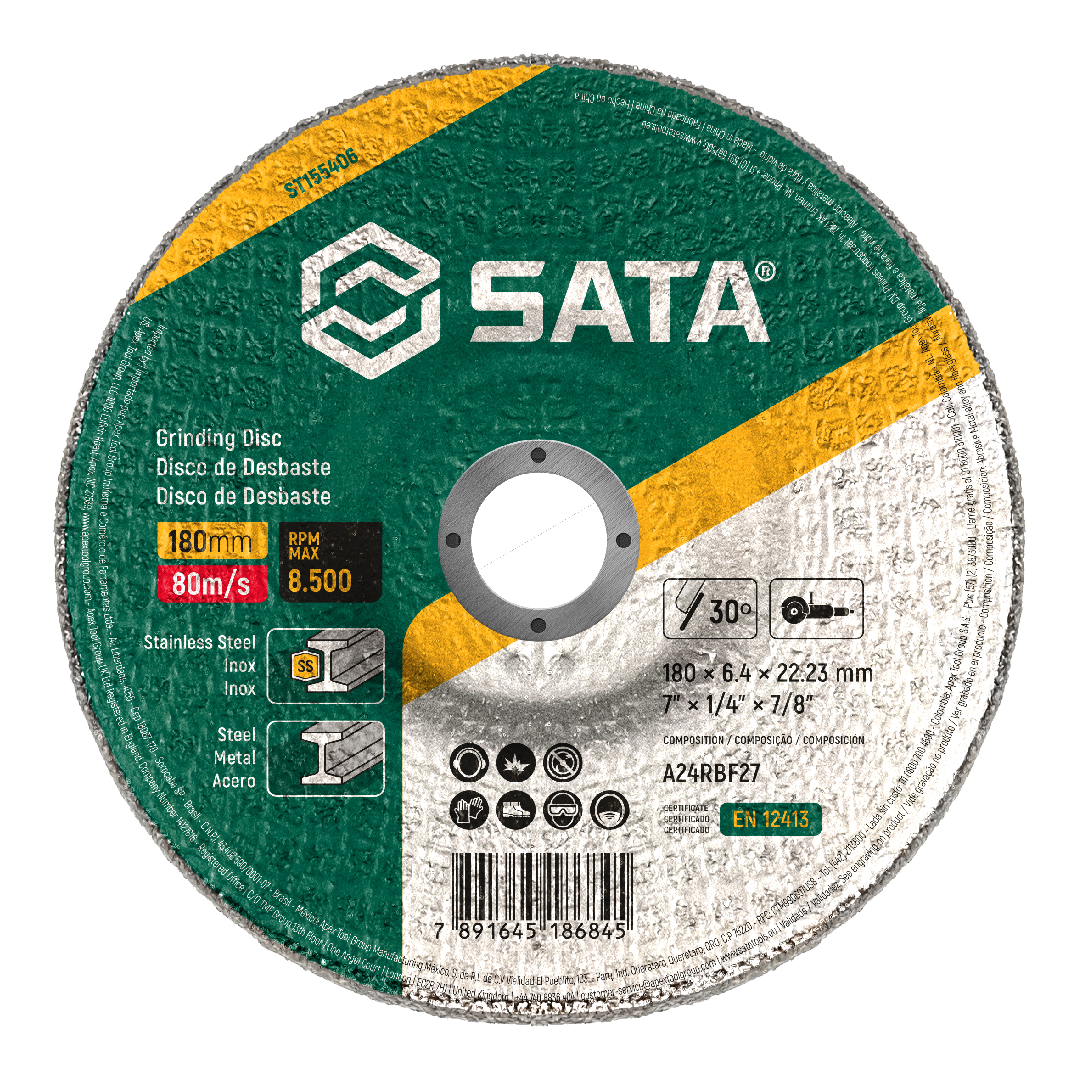 Disco De Desbaste Para Metal 180 X 6,4Mm St155406 Sata