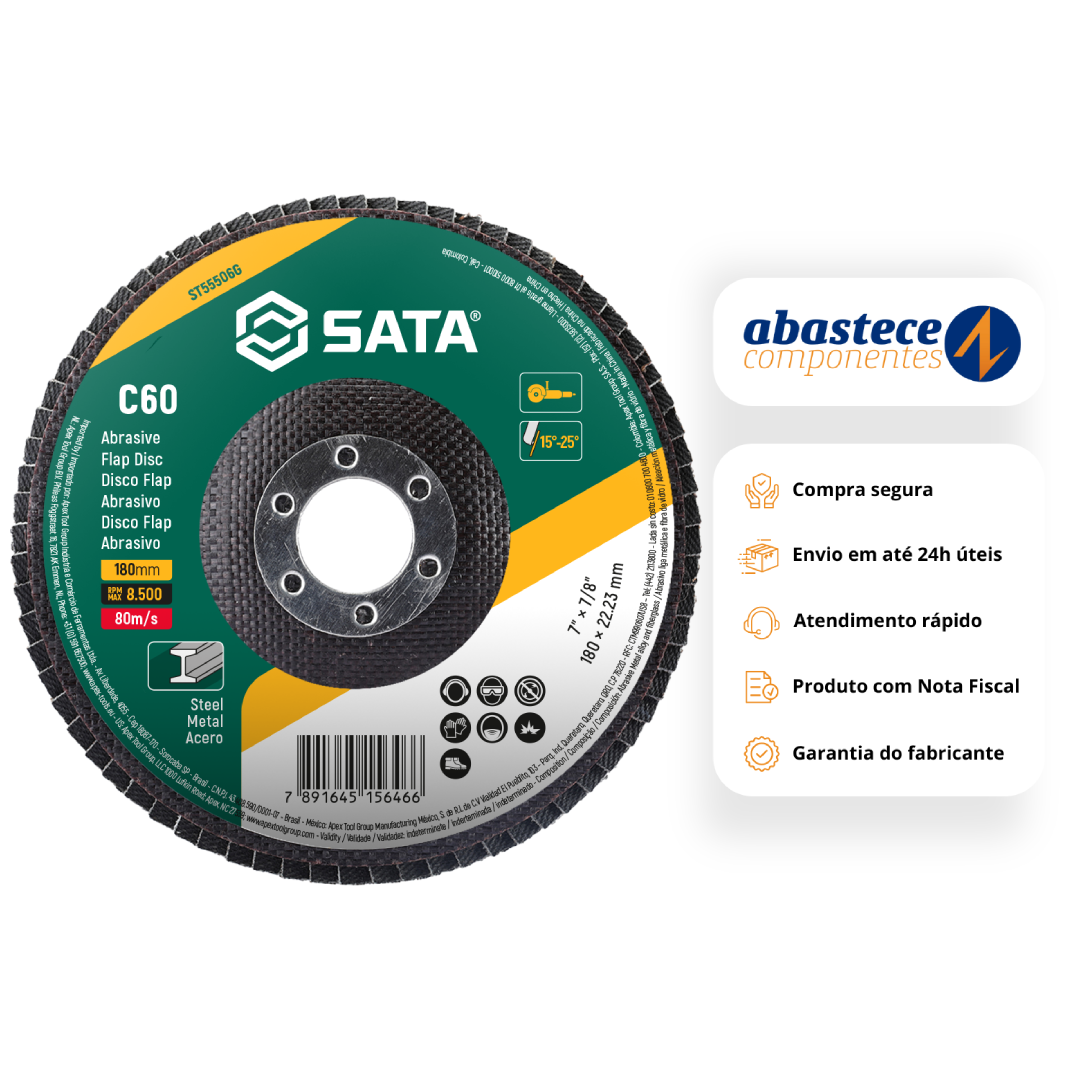 Disco Flap Abrasivo Metal 7" C60 St55506g Sata