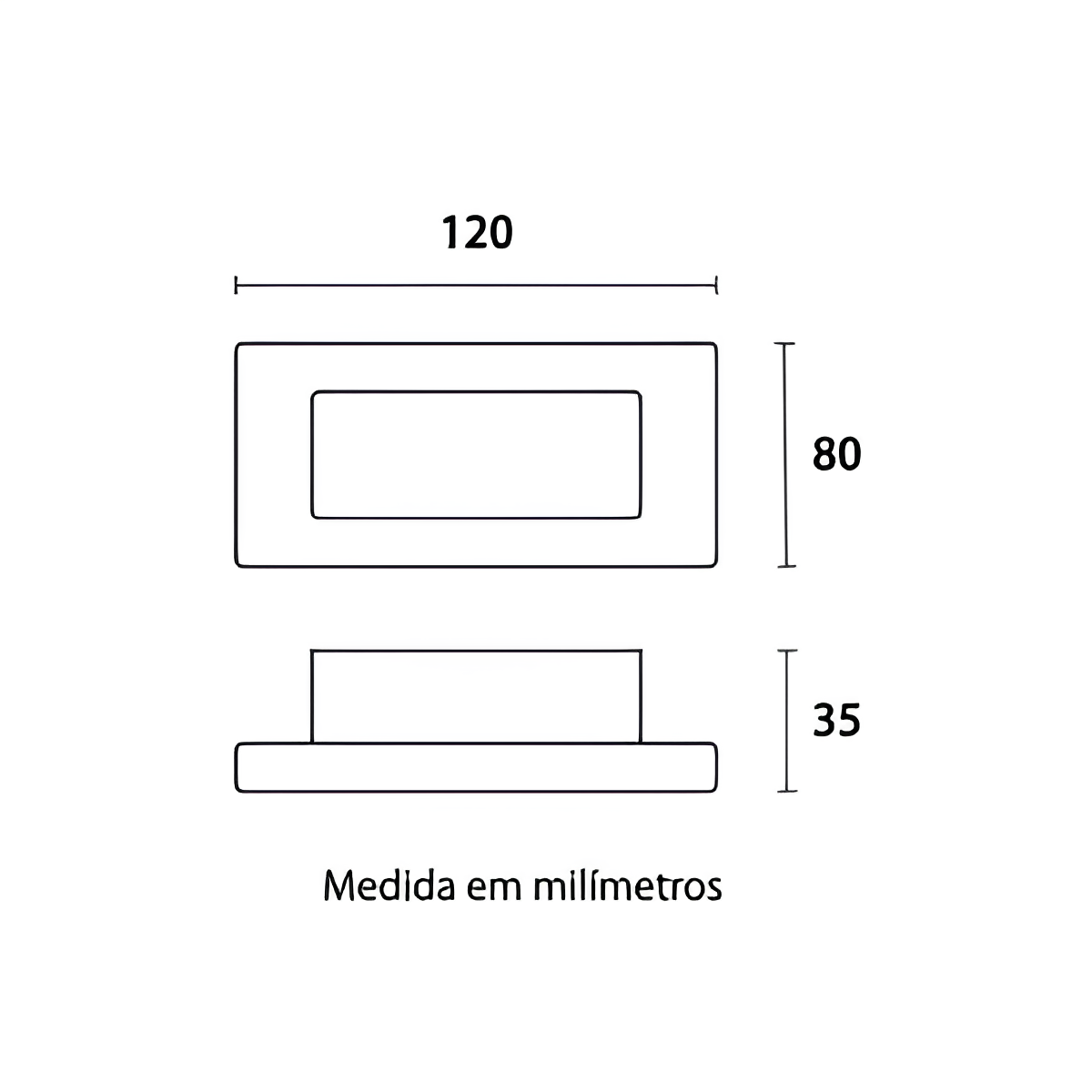 Balizador LED Elegance 2W 6500K 120Lm 4x2 Pr 181471372 Avant