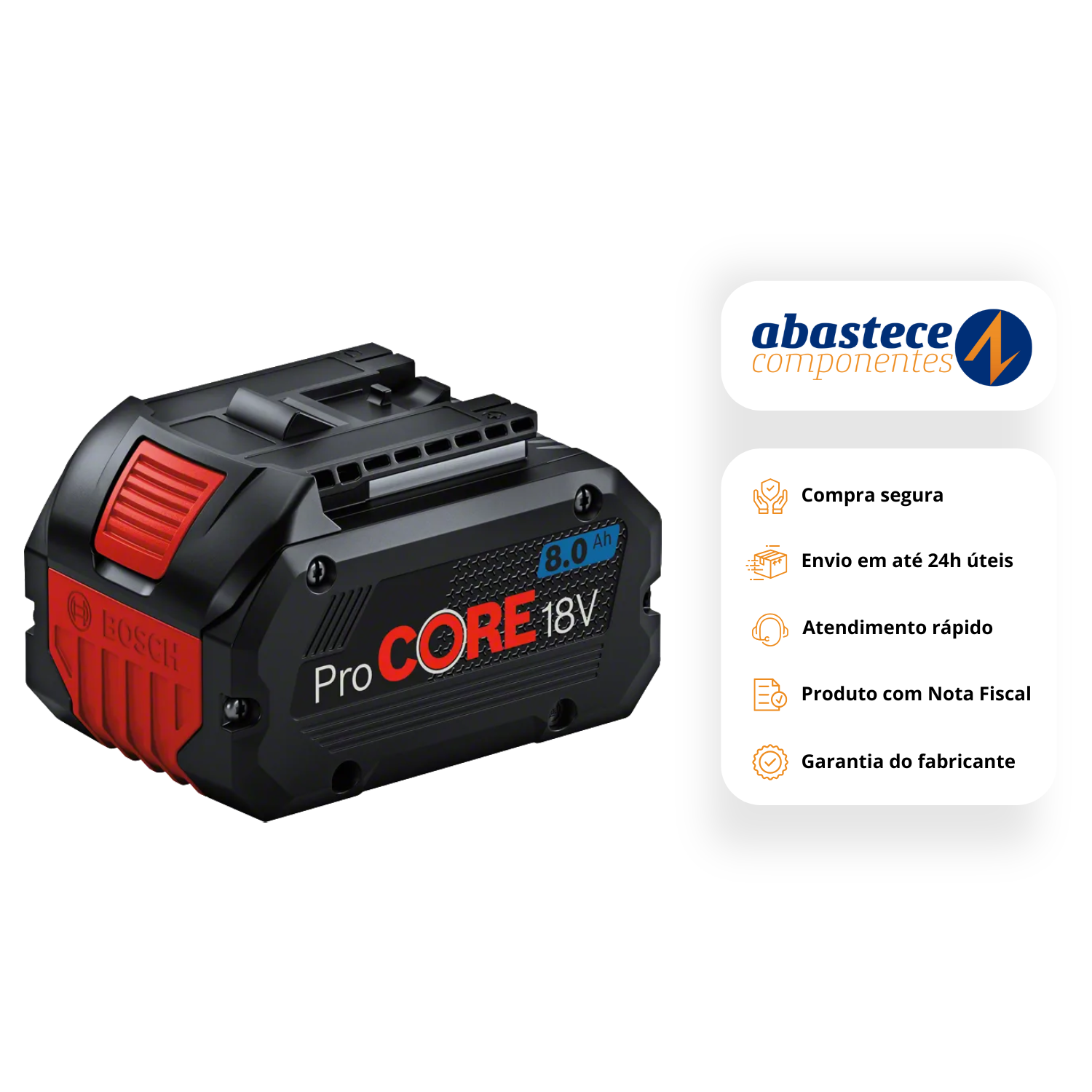 Bateria de Ions de Litio 18V 08Ah Procore 1600A016GK Bosch
