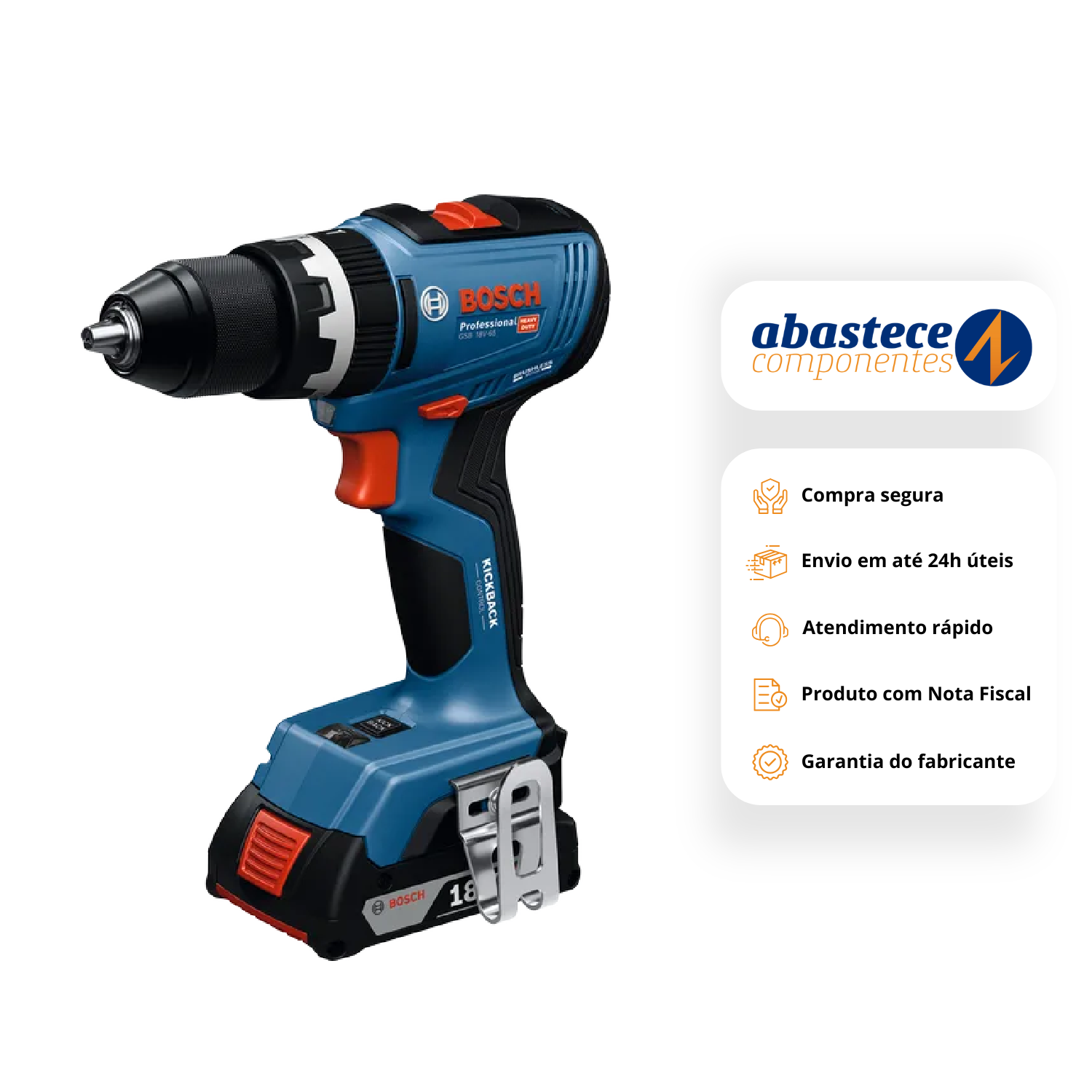 Parafusadeira/Furadeira Impacto Brushless Gsb 18V-65 06019N31e5 Bosch