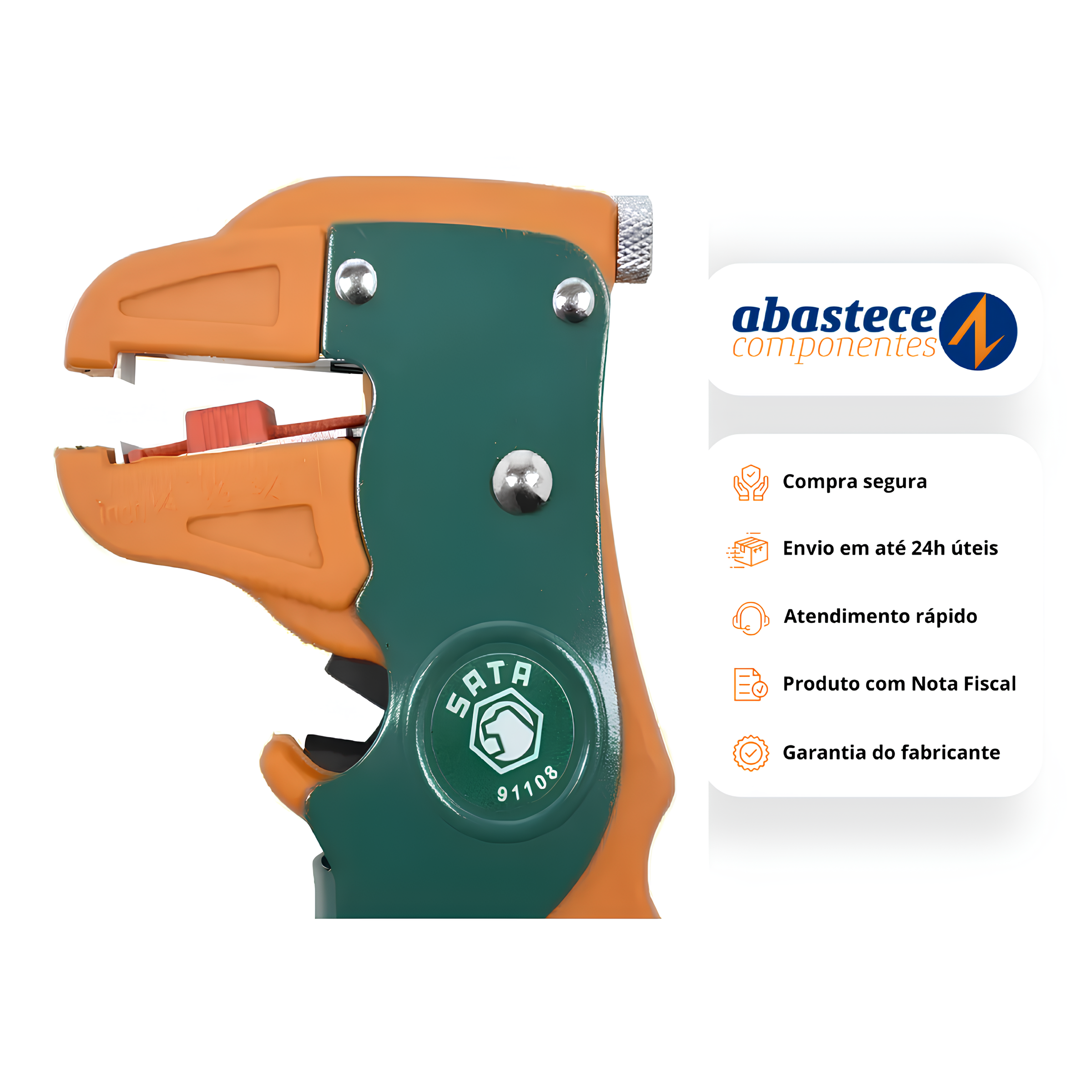 Alicate Descascador Fios Auto Ajuste 6.1/2 St91108st Sata