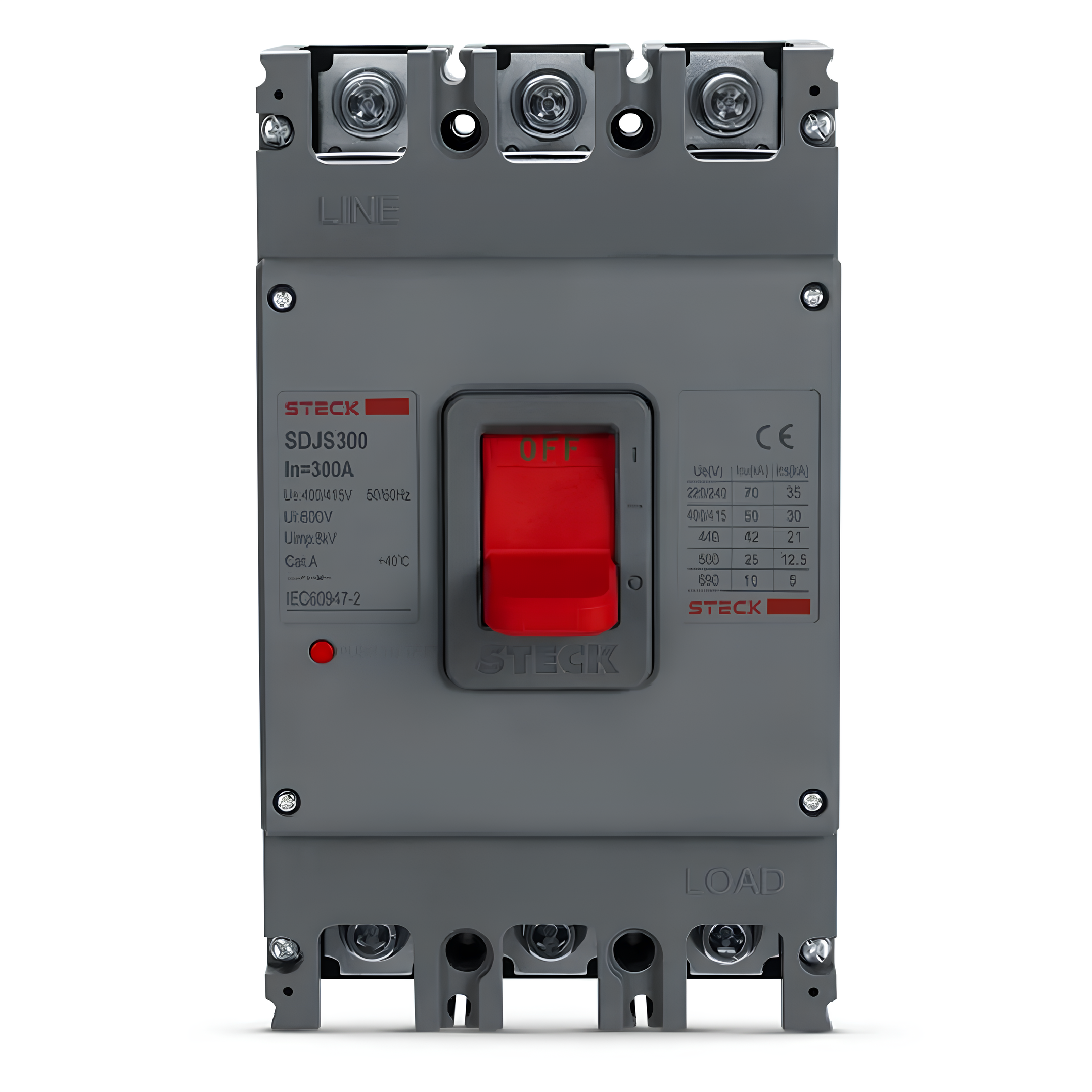 Disjuntor Tripolar 300A 690V Série S400 Caixa Moldada Sdjs300 Steck