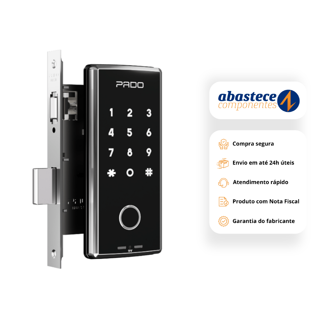 Fechadura Digital De Embutir Fde-101 Plus Com Pado Hub 54032307 Pado