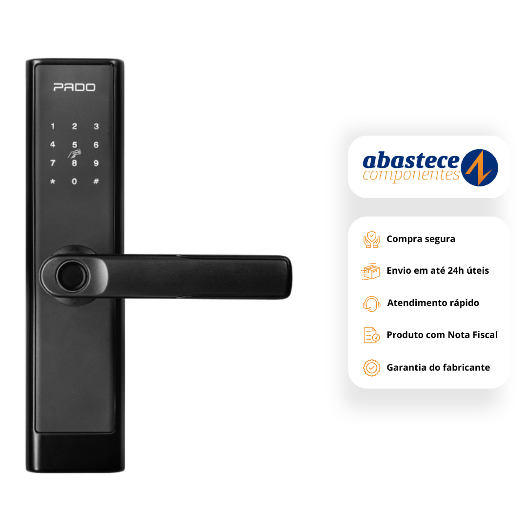Fechadura Digital de Embutir FDE-250 TTLock Biométrica 54029787 Pado