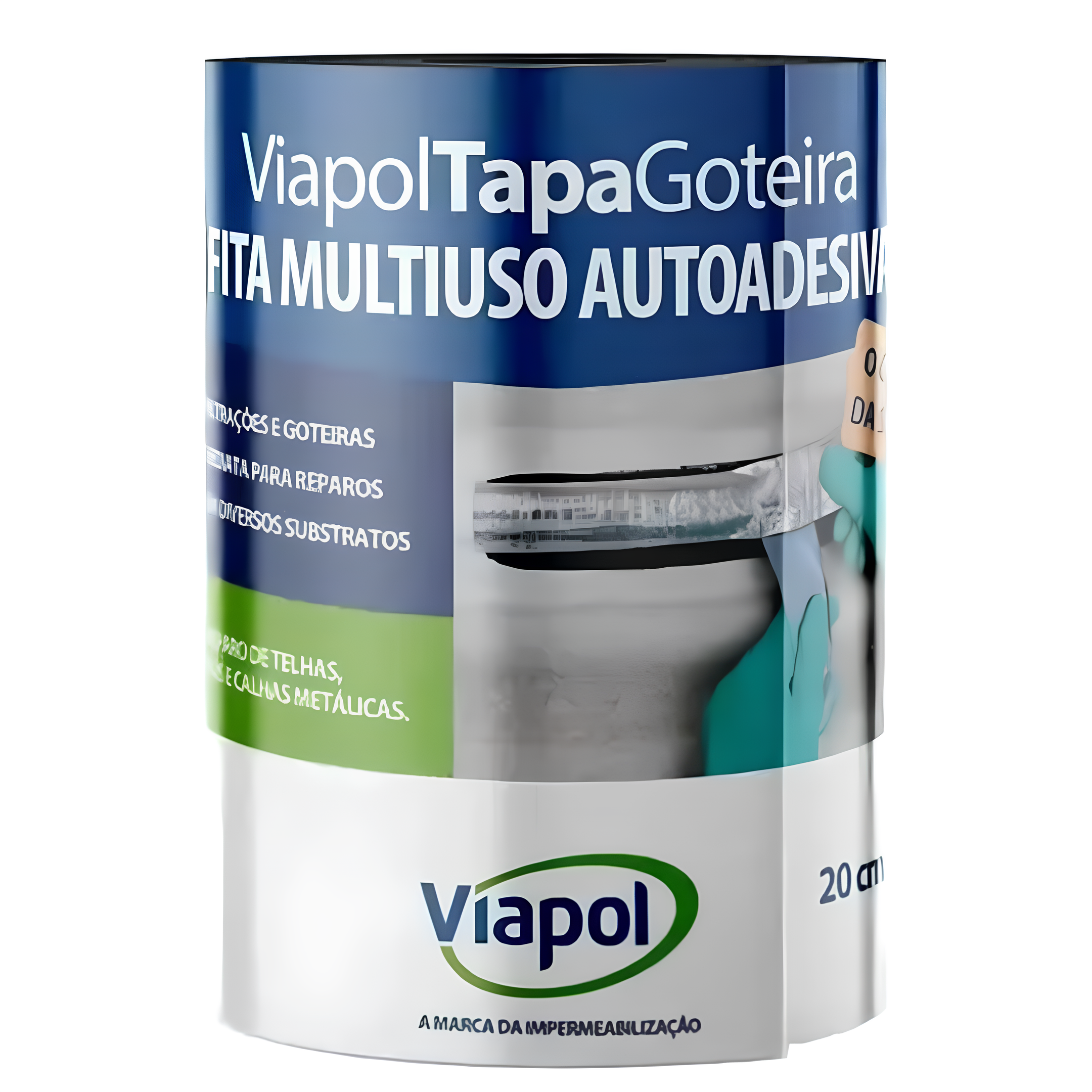 Fita Multiuso Manta Asfáltica Tapa Goteira 20Cm X 10M V06113234 Viapol