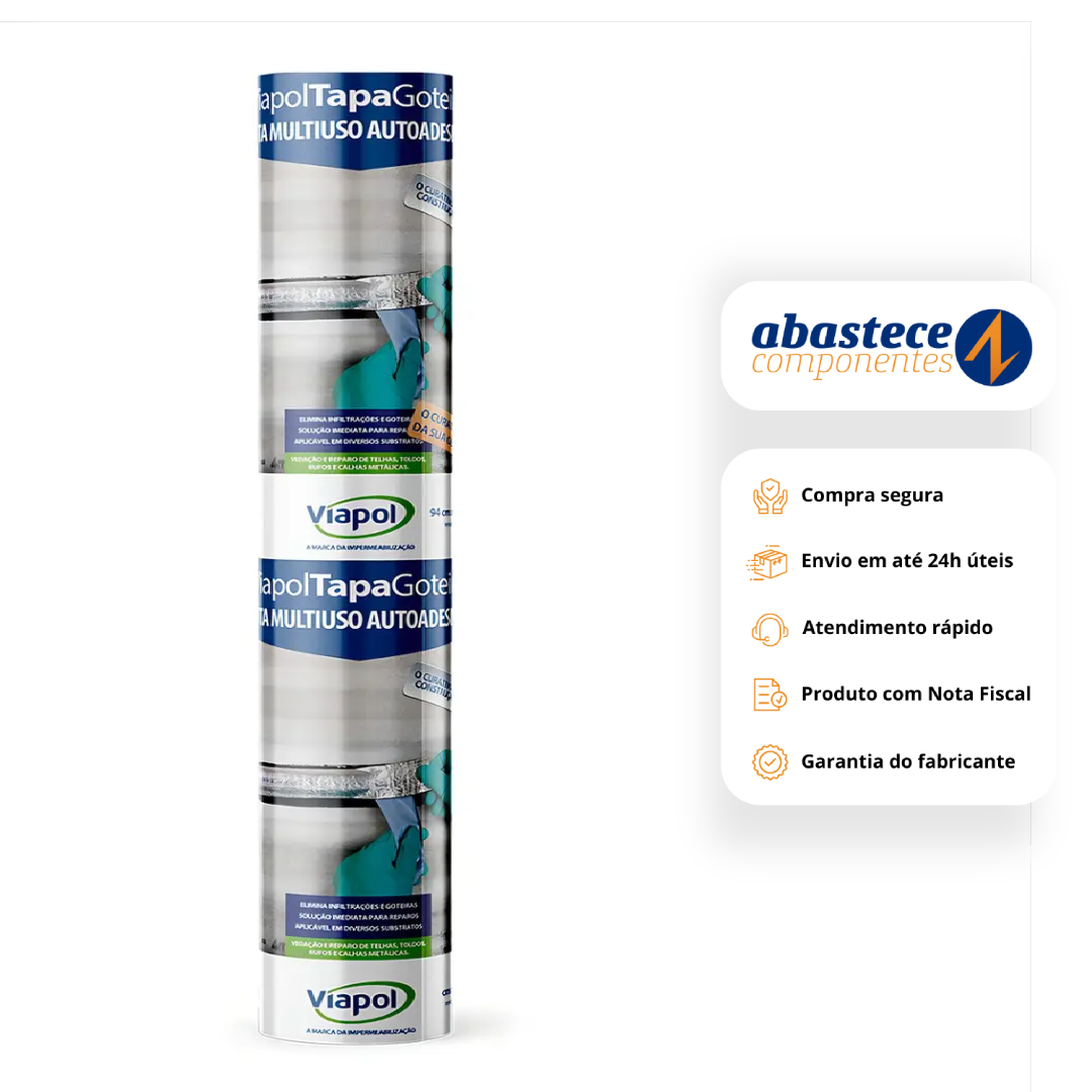 Fita Multiuso Manta Asfáltica Tapa Goteira 60Cm X 10M V06116797 Viapol