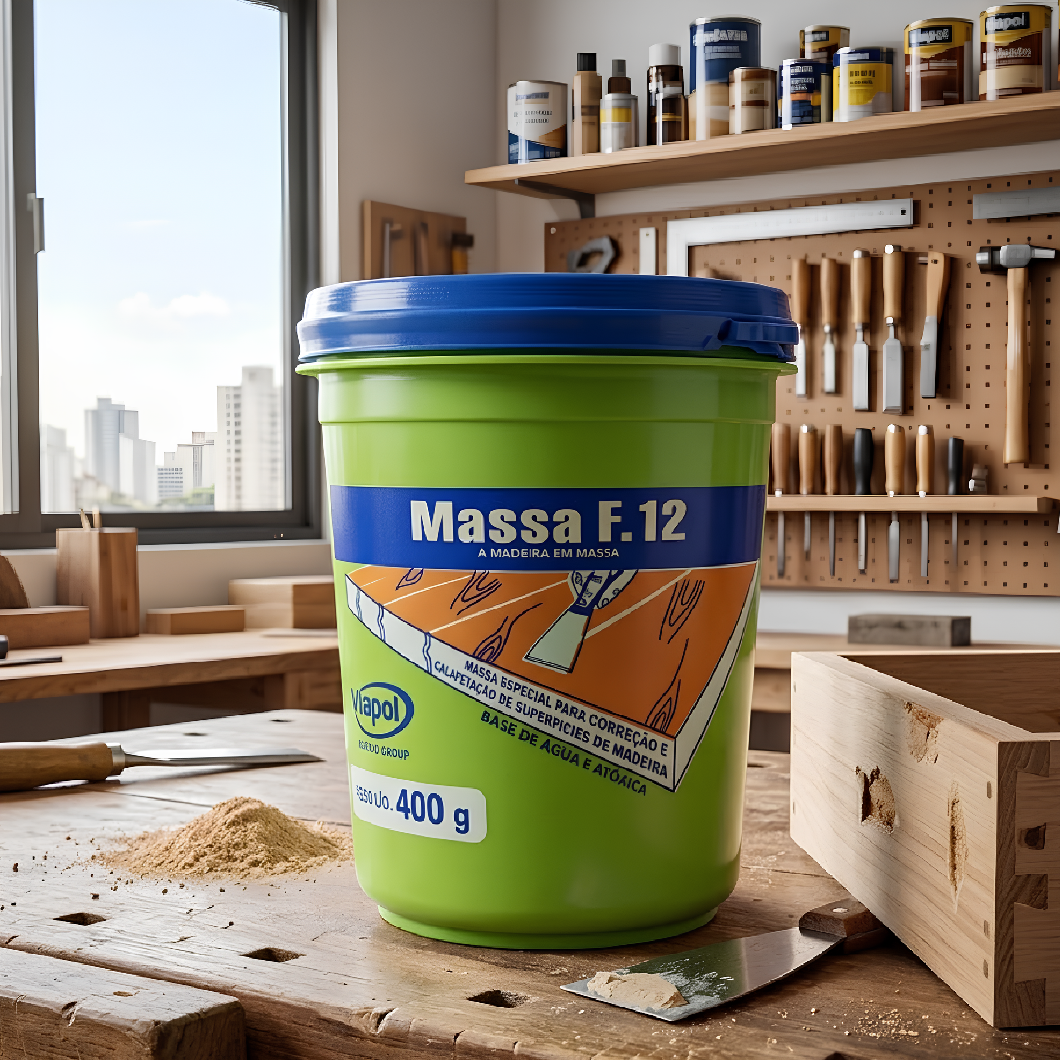 Massa Para Madeira Marfim Mf12 400Gr V0210628 Viapol