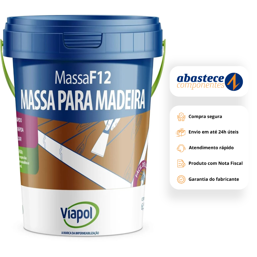 Massa Para Madeira Branca Mf12 6,50 Kg V0210690 Viapol