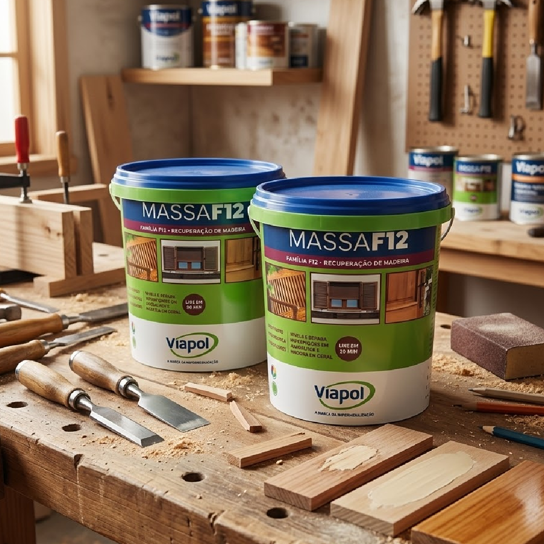 Massa Para Madeira Mogno Mf12 6,50 Kg V0210689 Viapol