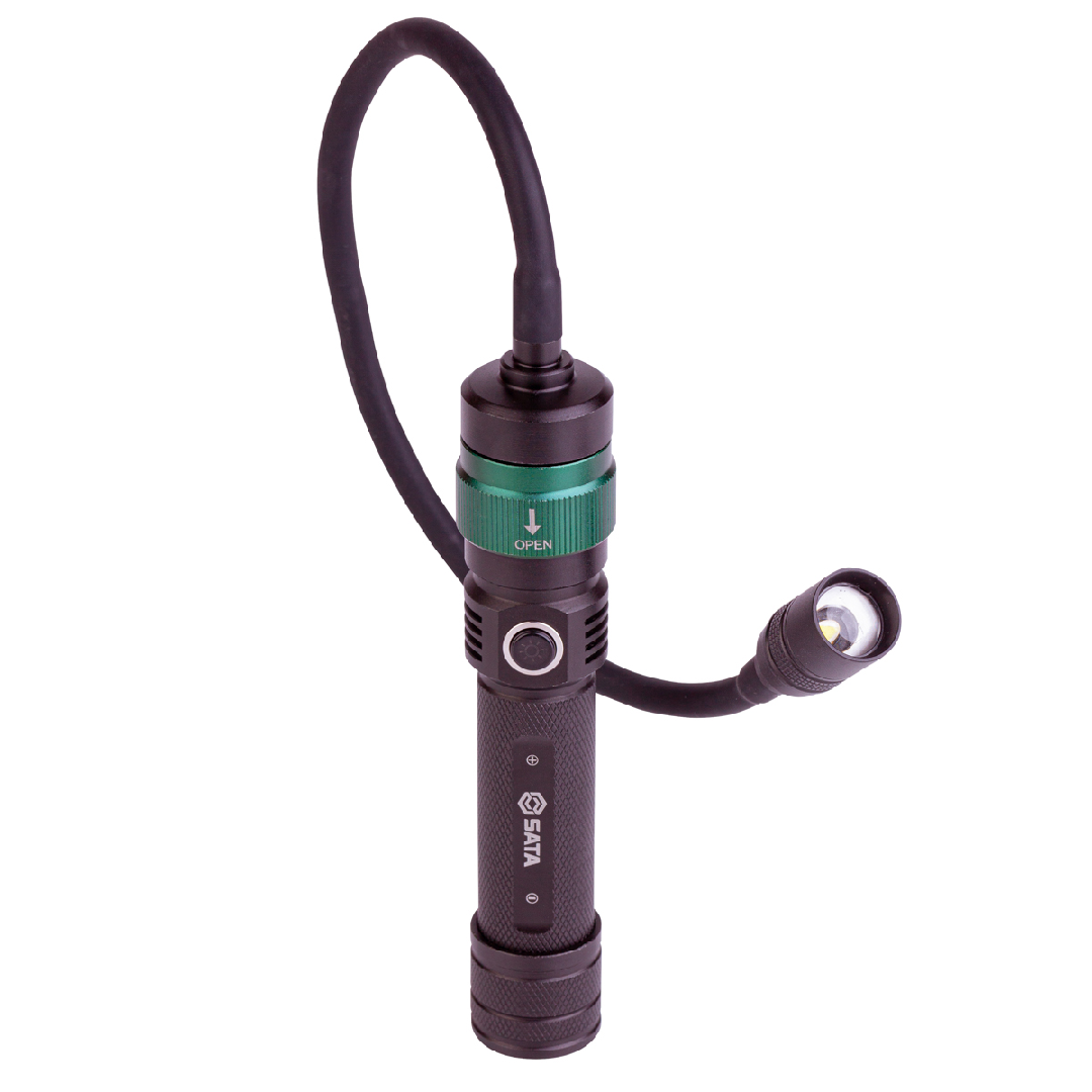 Lanterna Recarregável 3 em 1 350LM 180° Magnética e USB SATA