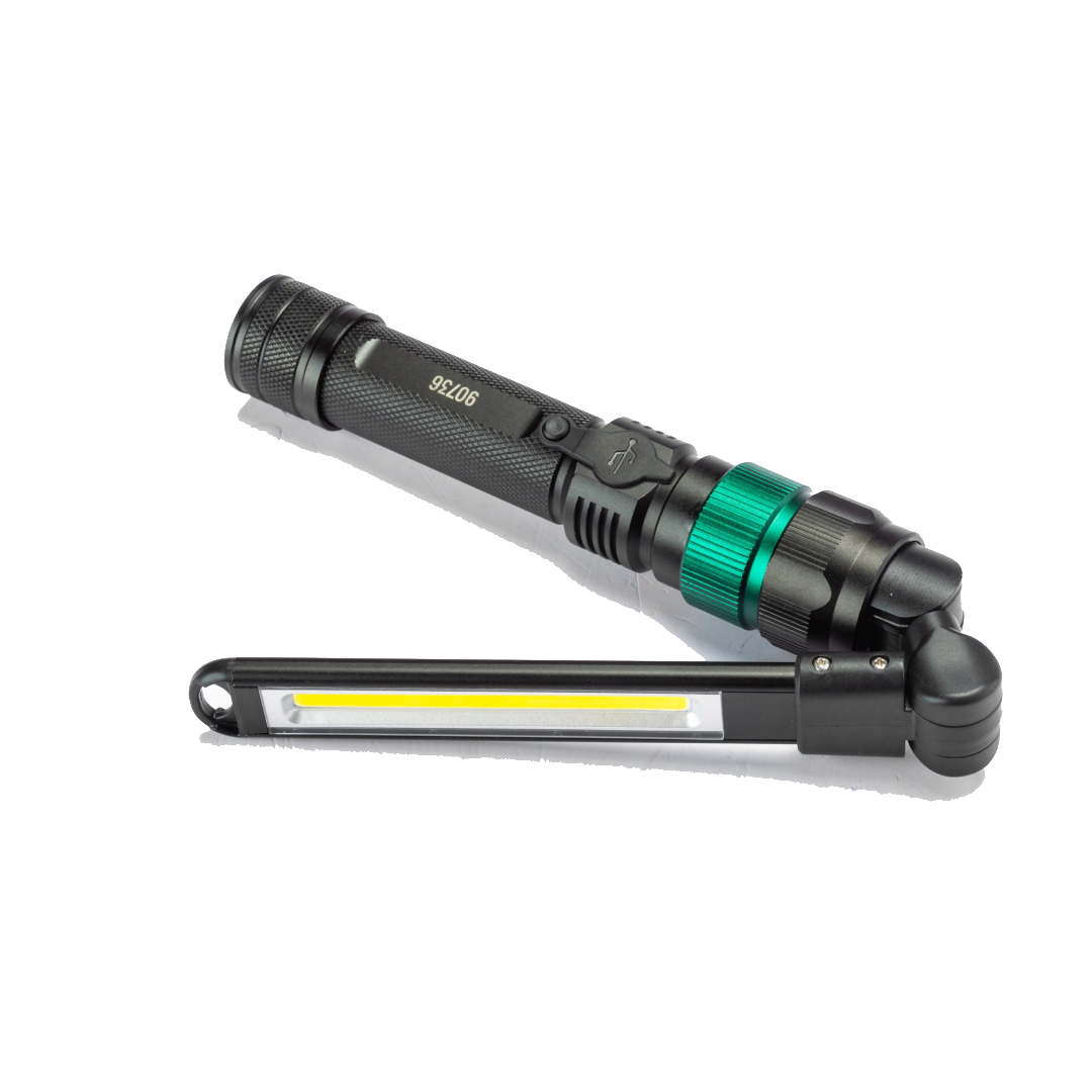 Lanterna Recarregável 3 em 1 350LM 180° Magnética e USB SATA