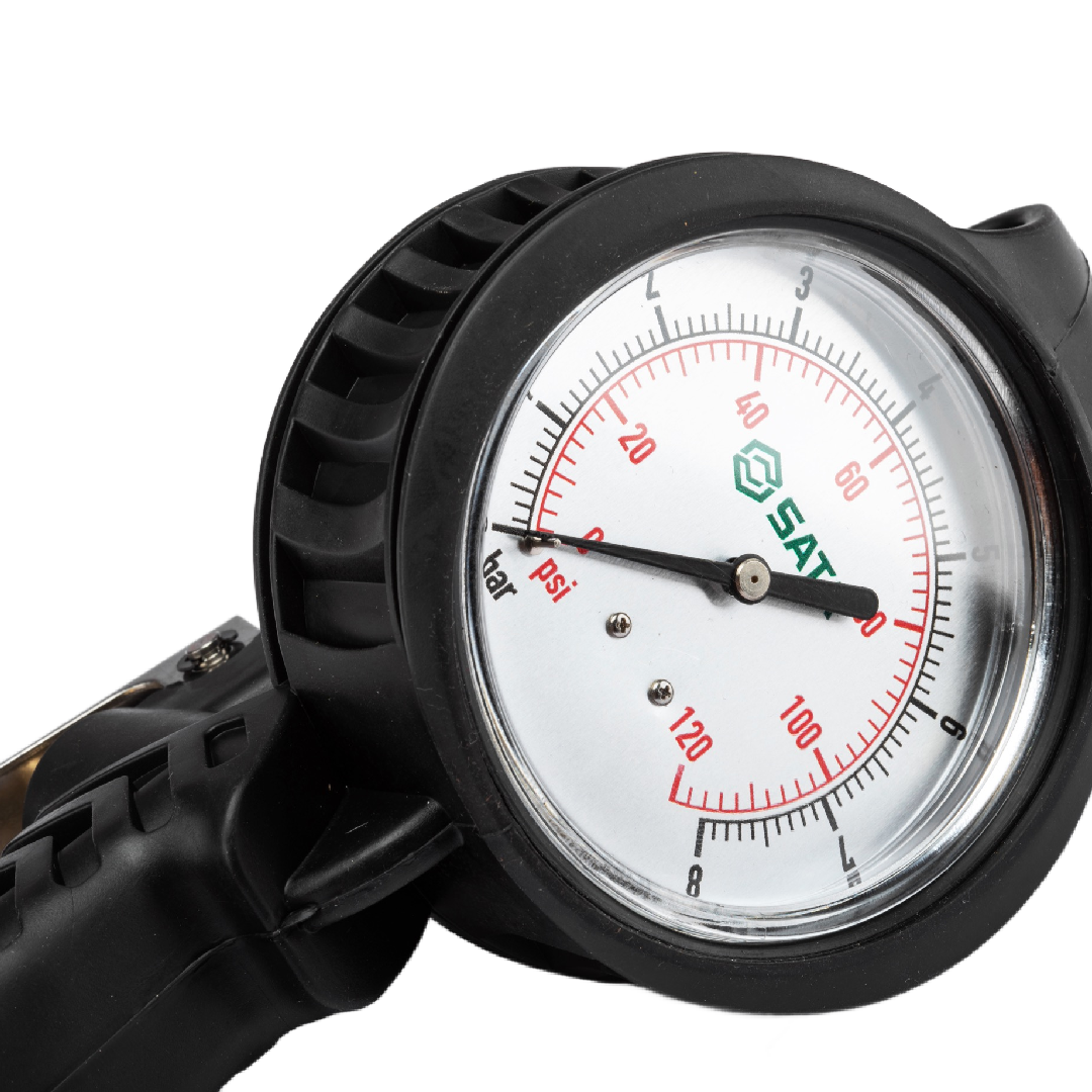 Calibrador Pneu Manômetro 0,5 a 8 Bar/Psi 117 St98101 Sata