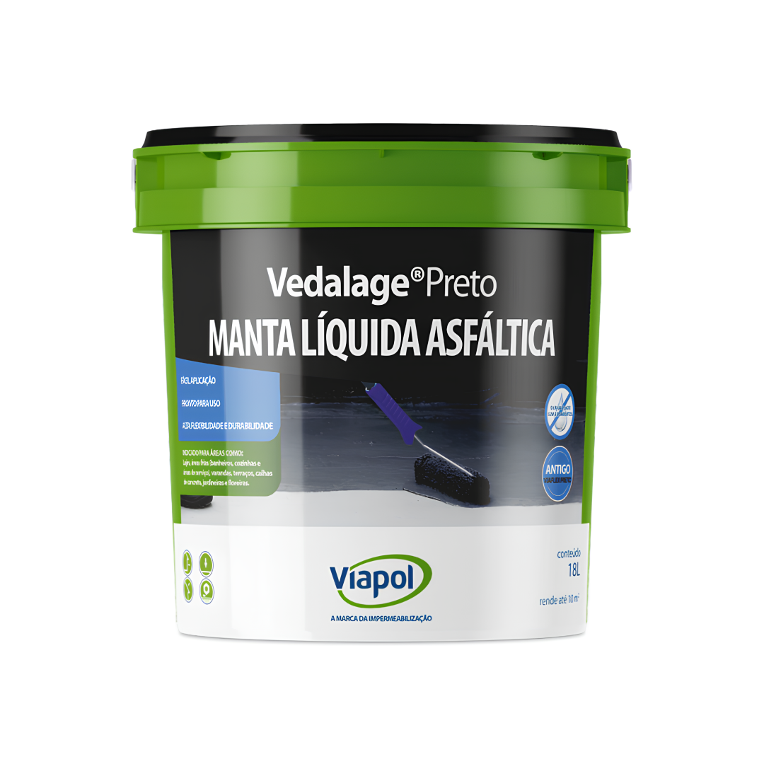 Manta Líquida Vedalage Balde 18 Litros Preto V0317895 Viapol